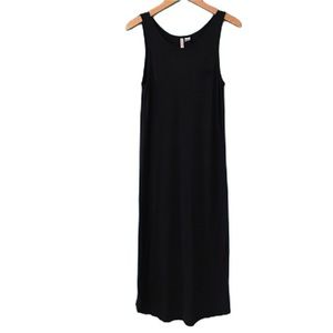 H&M Long Maxi Black Dress, Divided Basic, with a left side pocket, Size small.